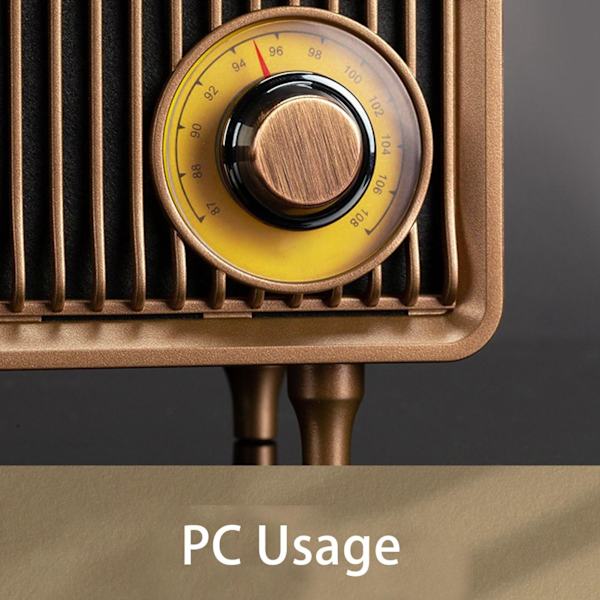 Mini trä FM Stereo Sound Radio Vintage Imitation Wood Grain Bärbar Bluetooth Högtalare
