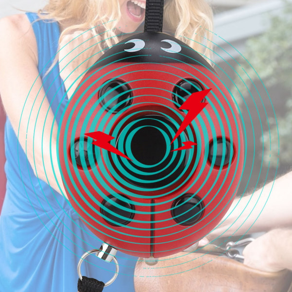 Personligt försvarsskydd Beetle Alarm Keychain 130db Kvinnors nödlarm med LED