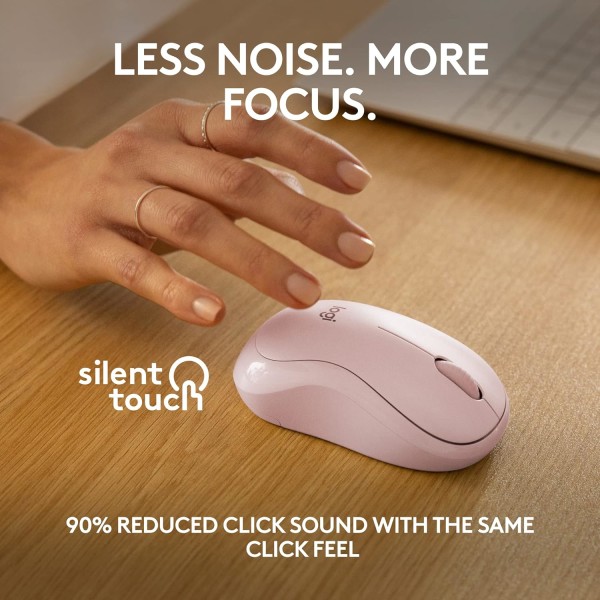 Logitech M221 Trådlös Bluetooth-mus, Kompakt, Smidig Spårning, 18 Månader Batteritid för Windows, macOS, ChromeOS, Linux, Kompatibel med PC, Mac, Bärbara datorer Pink