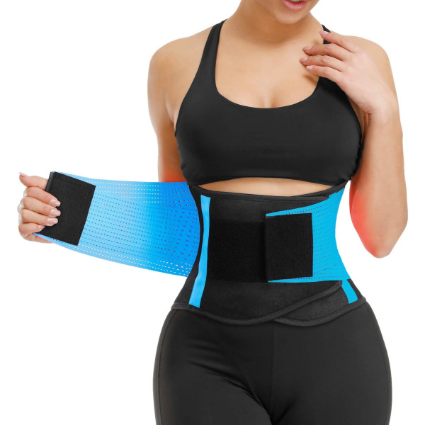 Midjetrenerbelte for kvinner - Midje Cincher Trimmer - Slanking Body Shaper Belte - Sportsbelte (UP gradert) Z1-blue M