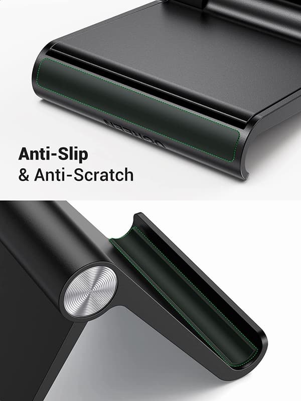 Sammenfoldelig tabletstander Tablet Holder kompatibel med iPad MediaPad Surface Galaxy Tab iPhone (sort)