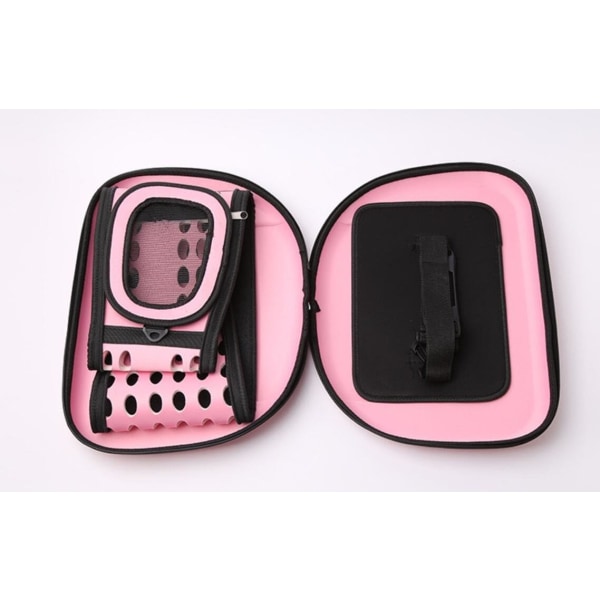 Fällbar Hund- och Kattbur - Bärbar Resekorg för Små, Mellanstora och Stora Djur - Bärbar Ryggsäck för Utomhusbruk Pink Medium