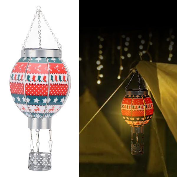 Utendørs Solcellelys Jul Varmtluftballong Henge Automatisk Solcellelampe for Hage Patio