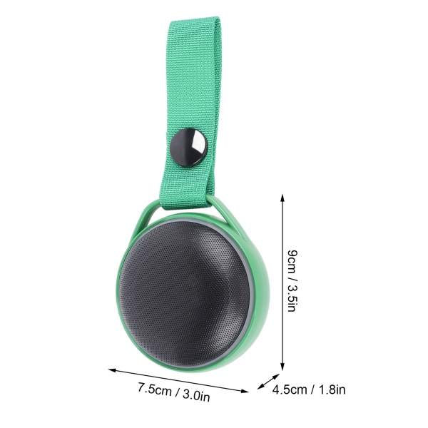 Bluetooth-højttaler Grøn Bærbar Rund Strap-højttaler Lille Bærbar Trådløs Mini-højttaler