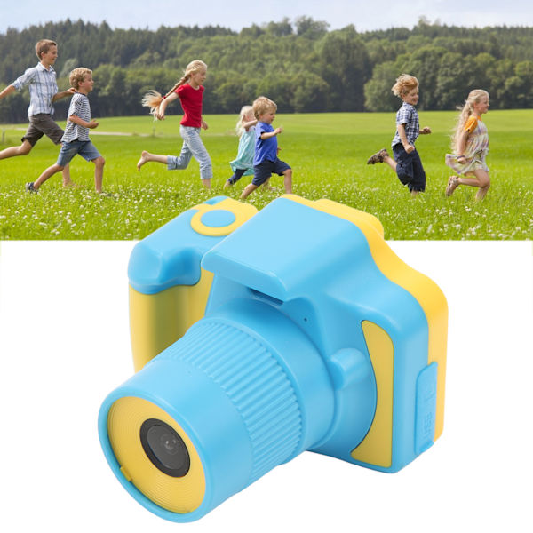 Barnekamera for selfie 2 tommer 5M 1080P HD Mini bærbar digital videokamera leketøy for småbarn Yellow&Blue