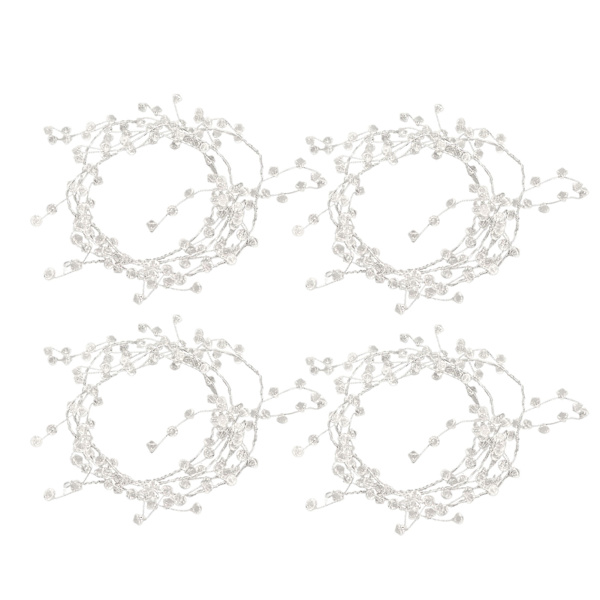 4 st Kristallpärl-Girlang 125 cm Lång Transparent Romantisk Elegant Kristallgirlang för Fest Bröllop Semester