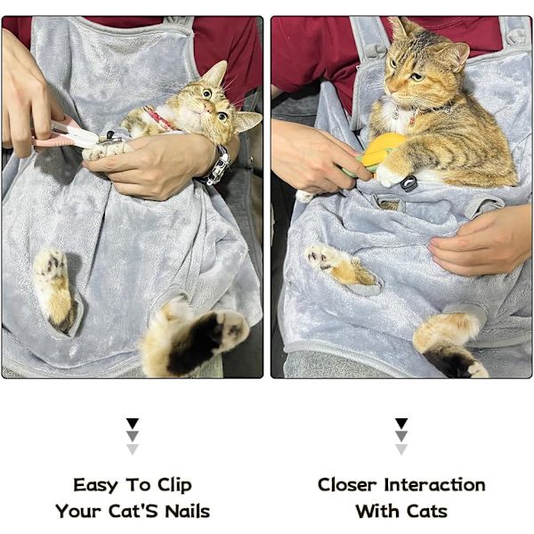 ® Justerbar Kattforkle med Hull Pet Carrier Sovepose Pet Carrier Sling Kattbærer Bag Kattbærer Pung for Små Dyr