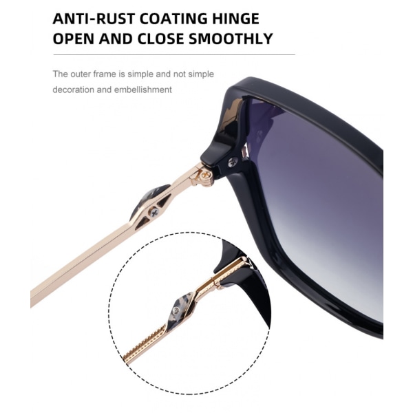 Polariserede solbriller til kvinder - Large Cover Trendy Flowers Frame UV400 beskyttelseslinser