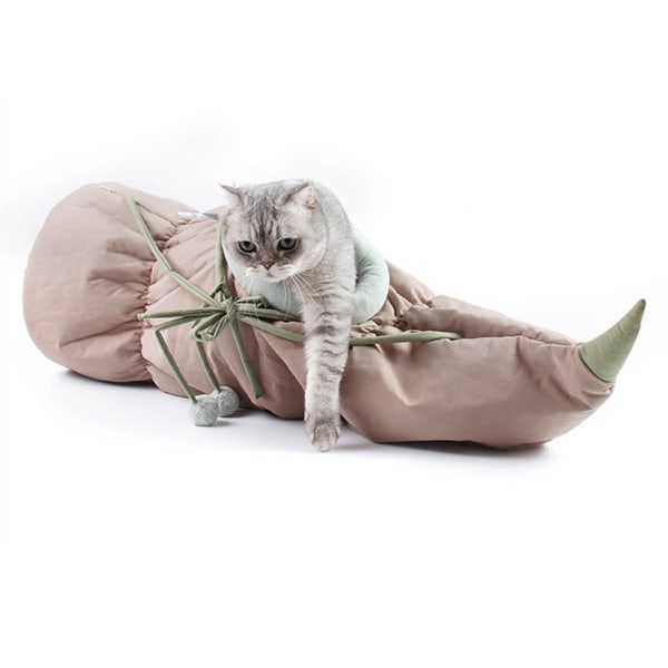 Lotus Root Cat Tunnel Cute Foldable Hanging Cat Hammock Cat Interactive Toys with Plush Edge for Pet Supplies