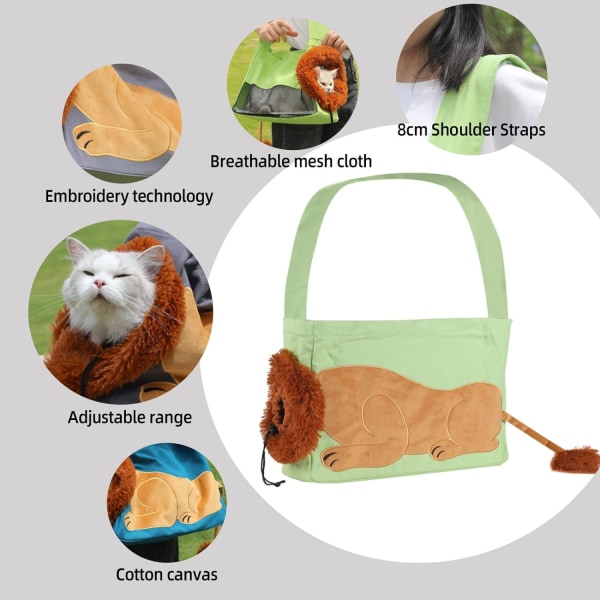 Kæledyrsbærerpose til katte og små hunde, Kitty og hundebag til komfortabel transport, blød kattebærer til rejser og transport, komfortabel og holdbar