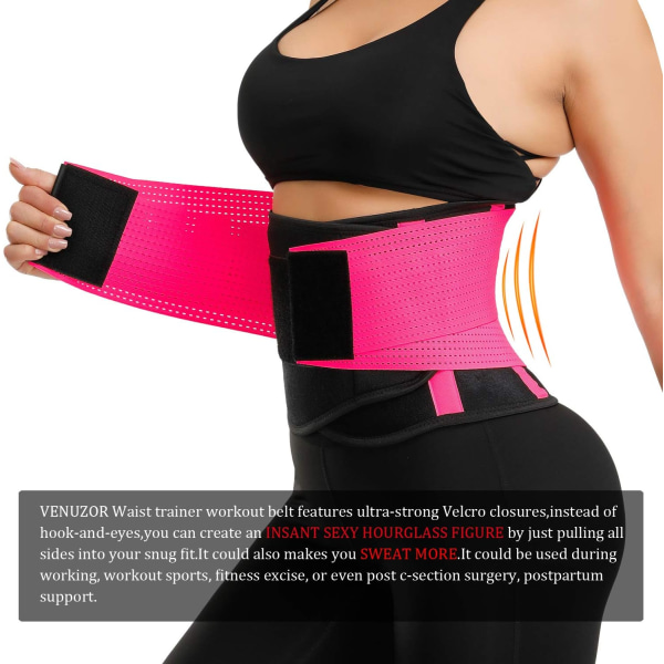 Midjetrenerbelte for kvinner - Midjetrener Trimmer - Slankende Body Shaper-belte - Sport Girdlesbelte (UP Graded) Pink XXL