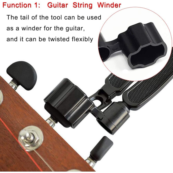 3Pack Guitar String Winder Kitaran kielenleikkuri ja sillanvetäjä, 3 in 1 kitaratyökalu kitaratarvikkeet