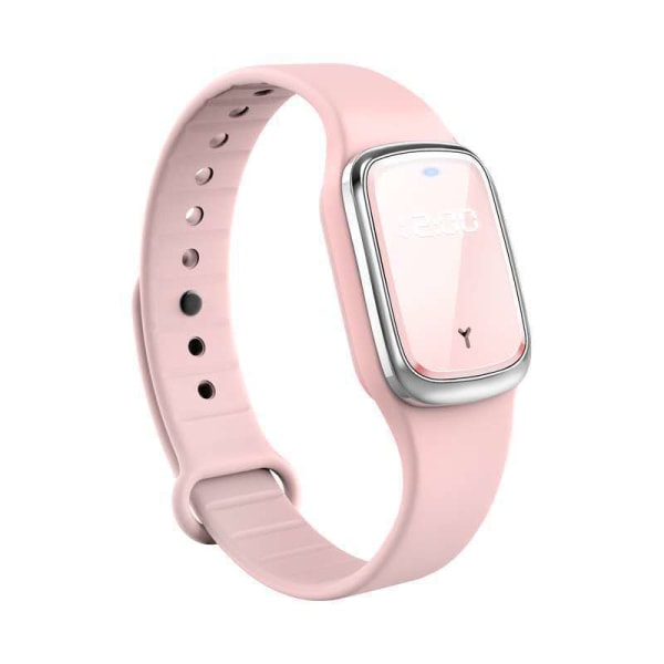 Ultraljudsmyggavvisande watch, anti-mygg elektronisk watch med klockfunktion USB uppladdningsbar anti-mygg Pink