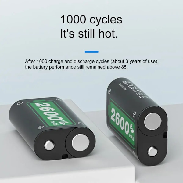 2 x 2600mAh ladattava akku Xbox Series X/S/Xbox One S/X -ohjaimelle + USB-akkulaturi