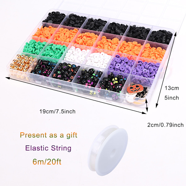Armbåndssett med 24 rutenett leireperler 6mm myk leirestykke armbånd DIY håndlaget perle skjæring smykkesett, armbånd og smykkefremstilling type E