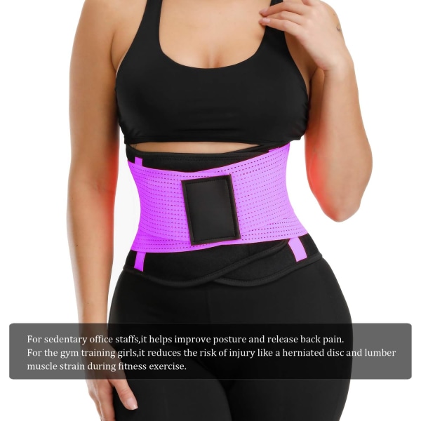 Midjetrenerbelte for kvinner - Midje Cincher Trimmer - Slanking Body Shaper Belte - Sportsbelte (UP gradert) purple XXL