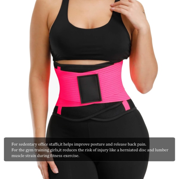 Midjetrenerbelte for kvinner - Midjetrener Trimmer - Slankende Body Shaper-belte - Sport Girdlesbelte (UP Graded) Pink L