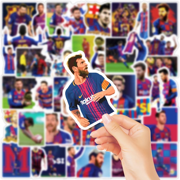 50 st MESSI-klistermärken, vattentäta fotbollsklistermärken i vinyl för bärbara datorer, skateboard, vattenflaskor, fotbollslagspresenter style4