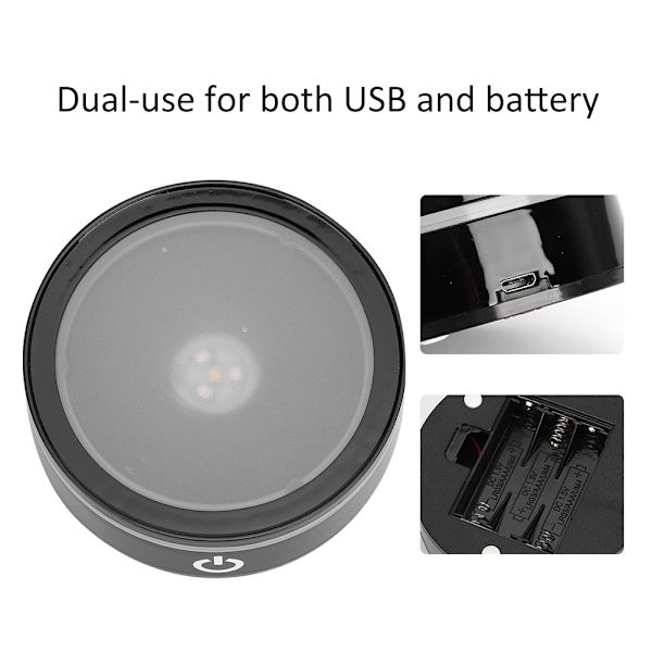 LED-bas Crystal Svart Platt Touch Multi-läge Färgrik Vit Ljus 3D Inre Snidning Laserbas