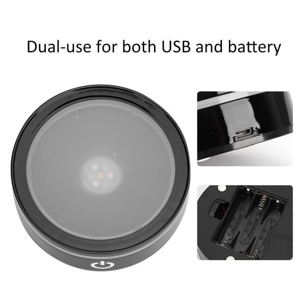 LED-base Krystal Sort Flad Berøring Multi-Mode Farverig Hvid Lys 3D Indre Udskæring Laser Base