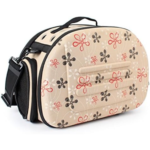Fällbar Hundbur för Djurtransport - Bärbar Transportväska för Hundar och Katter (S, Beige) Beige S