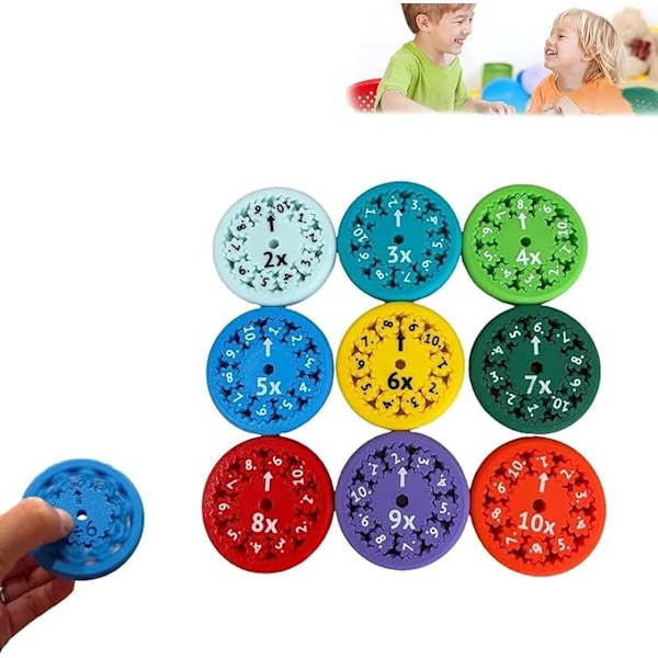 Matematik Fidget Spinners, Matematik Fakta Fidget Spinners Multiplikation Övning Matematik Leksaker, Nummer Fidget Leksak, Multiplikation Spel Spinners för Barn Multiply and divide 9 PCS