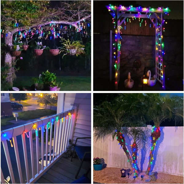 2-pack Sol-drivna Utomhus String Lights, Total 40FT 100 LED Tårförmiga Vattendroppslampor, Sol-drivna Julbelysning Utomhus Vattentät för Trädgård Patio Yard Water Drop