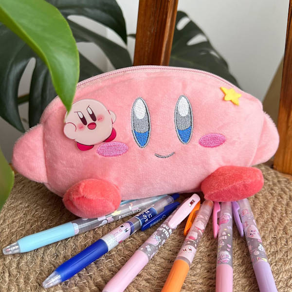 Kawaii Pink-värinen kynäkotelo akryylimerkillä, Kawaii meikkipussi, japanilainen söpö kynäpussi anime-kirjatarvikepussin lahja tytöille, naisille ja lapsille Pink