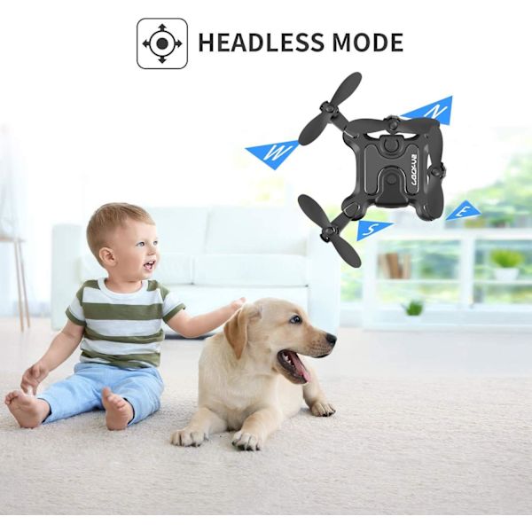 Taitettava minidrone lapsille, V2 Nano Pocket RC -lentokone aloittelijoille