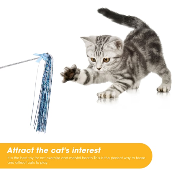 Rolig Kattsticka Träning Interaktion Rolig Kattsak Feather Wand Rolig Kattleksak Blå Ring Papper