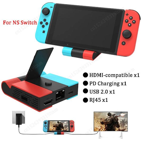 TV-telakka Nintendo Switchille USB Type C - 4K HDMI-yhteensopiva muunninsovitin PD-lataus USB C HUB -telakka-asema