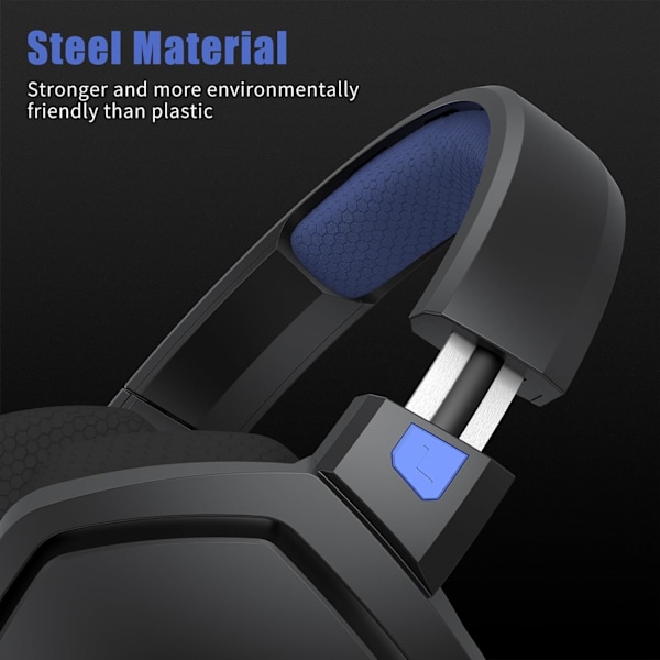 G06 Dubbla Trådlösa Spelheadset med Mikrofon för PS5, PS4, PC, Mobil, Switch: 2.4GHz Trådlös + Bluetooth - 100 Timmars Batteri - 50mm Drivrutiner - Blå Blue