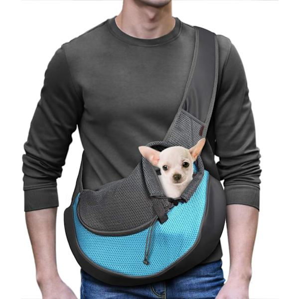 Bæresele til kæledyrshunde, åndbar mesh, rejse sikker bæresele til hunde og katte Sky blue Medium