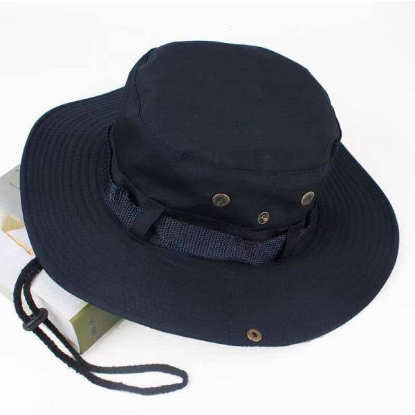 Solhatter for menn Dame Bøttehatt UPF 50+ Boonie-lue Sammenleggbar UV-beskyttelse Vandring Strandfiske Sommersafari navy