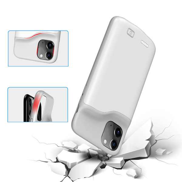 6,7 tommer 5500mAh batteri oplader etui eksternt powerbank batteri opladningsetui til Iphone 12 Pro Max White
