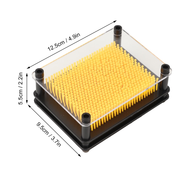 2 stk 3D Pin Art Leke Gult Utsøkt Stressavlastning 3D Pin Art Brettleke for Kontorbord Restaurantdekorasjon