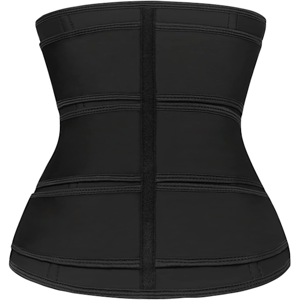 Midjetränare för kvinnor Latex Underbust JSculpt Dubbel träningsbälte Träning Sportgördel D-black (Triple Straps) 3XL