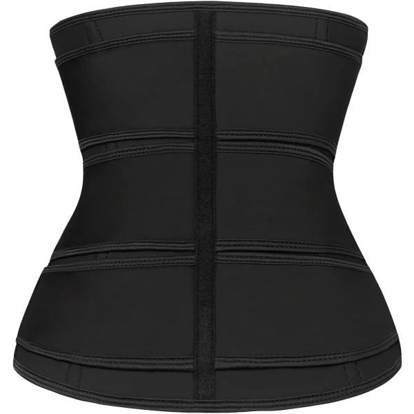 Midjetrener for kvinner Latex Underbust JSculpt Double Training Belt Workout Sport Girdle D-black (Triple Straps) XL