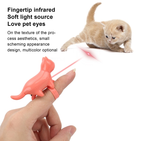 Kattfingerlampa Söt Rolig Kattfingerleksak för Katt och Hund Lek Träning Övning Rosa
