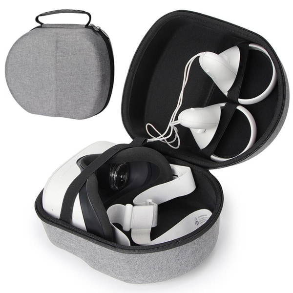 Kova suojakuori cover EVA iskunkestävä case , joka on yhteensopiva Oculus Quest 2 VR -kuulokkeiden kanssa gray