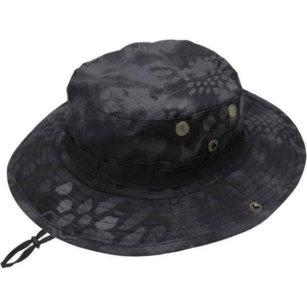 Solhatter for menn Dame Bøttehatt UPF 50+ Boonie-lue Sammenleggbar UV-beskyttelse Vandring Strandfiske Sommersafari black Mang Pattern