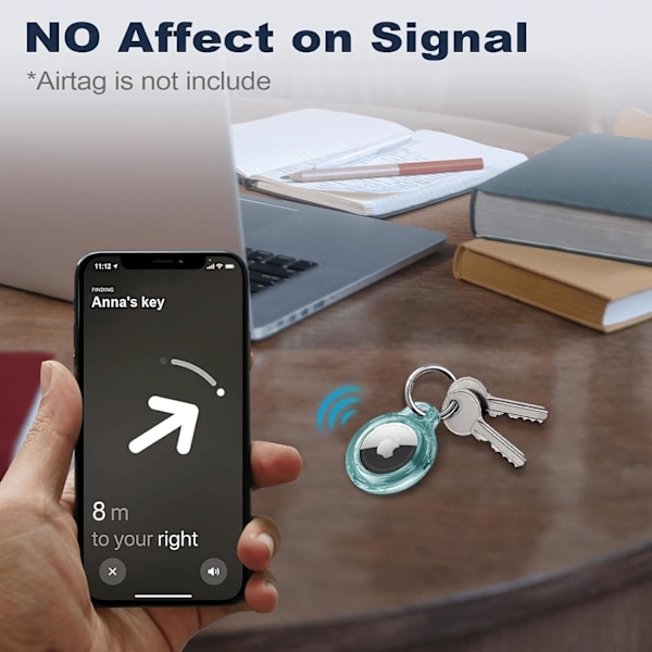 【2-pakkaus】 Airtag-pidike Air Tag -kotelo avaimenperällä, naarmuuntumaton Airtags-avainperä Apple Air Tagseille, Airtag-tarvikkeet GPS-esineiden paikantimen seurantaan, Clear Blue/Clear Green
