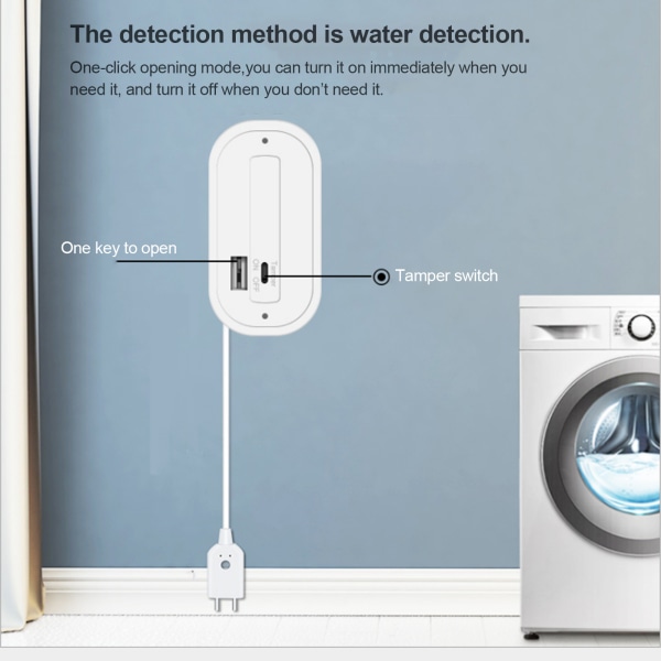 433MHz Vandlækagedetektor Trådløs Intelligent Sensitive med lydalarm til husholdning