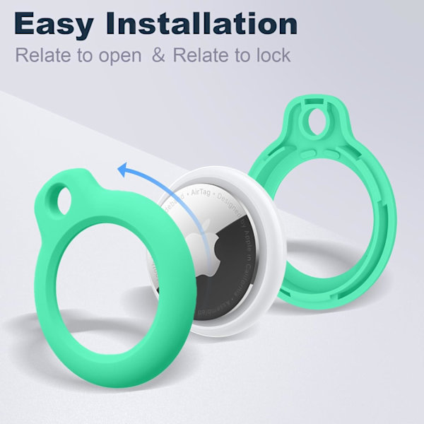 Airtag-pidike Air Tag -kotelo avaimenperällä, naarmuuntumaton Airtags-avainperä Apple Air Tagseille, Airtag-tarvikkeet GPS-esineiden paikannuslaitteelle, mintunvihreä Mint Green