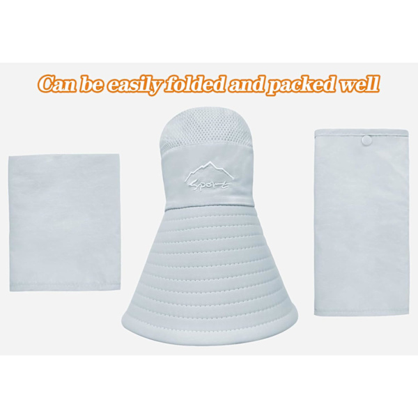 Solhattar för män och kvinnor Fiskehatt UPF 50+ Andningsbar bred brätte Sommar UV-skyddande hatt Light Grey