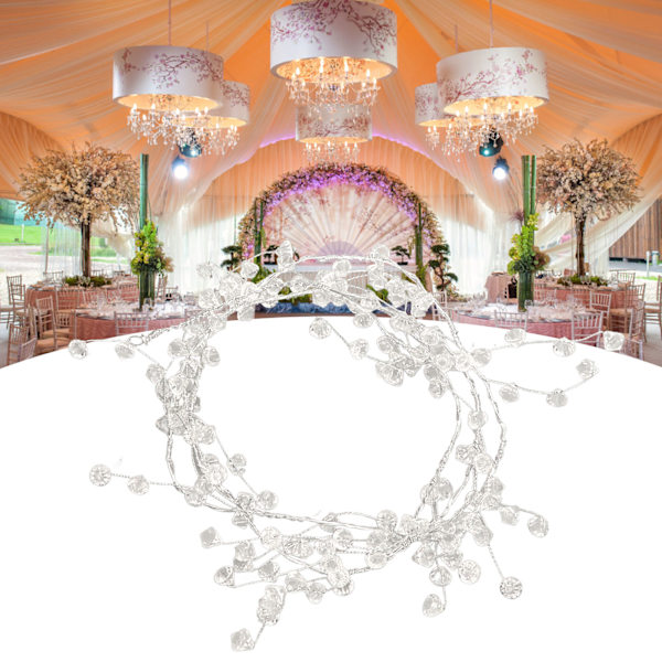4 st Kristallpärl-Girlang 125 cm Lång Transparent Romantisk Elegant Kristallgirlang för Fest Bröllop Semester