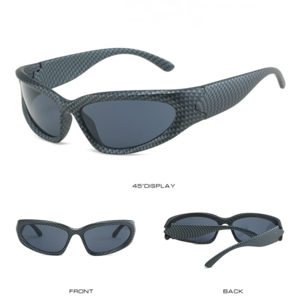 Y2K Wrap Around Fashion Solbriller Sølv Oval Nuancer Sports Solbriller Cyber ​​Æstetiske briller til kvinder Mænd