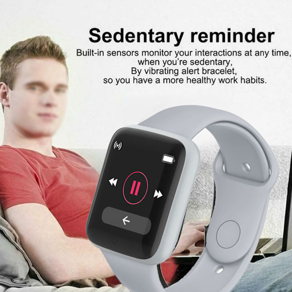 1,4 tommer Smart Watch 150mAh Skridttæller Alarm Indgående Besked Alert Sportstilstand Vandtæt Fitness Watch til IOS 9.0 til Android 5.0 Smartphone Grey