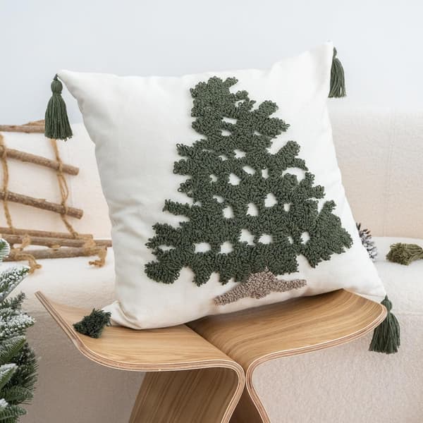 Søde plys juletræsformede pyntepuder - Fyldte dekorative puder til hjemmesofa, seng og børns julepynt Pine Tree