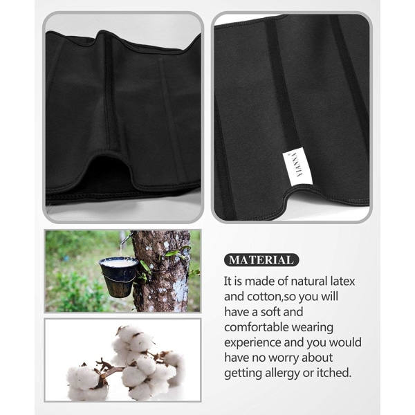 Lång Torso Midjeformare för Kvinnor Underbyst Korsetter Cincher Sport Bälte 1-black 3XL